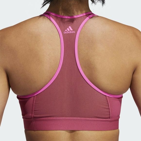 adidas GM6181 Women Sz Medium Pink/Magenta Don't Rest 3 Bars Training Sports Bra - Picture 2 of 4